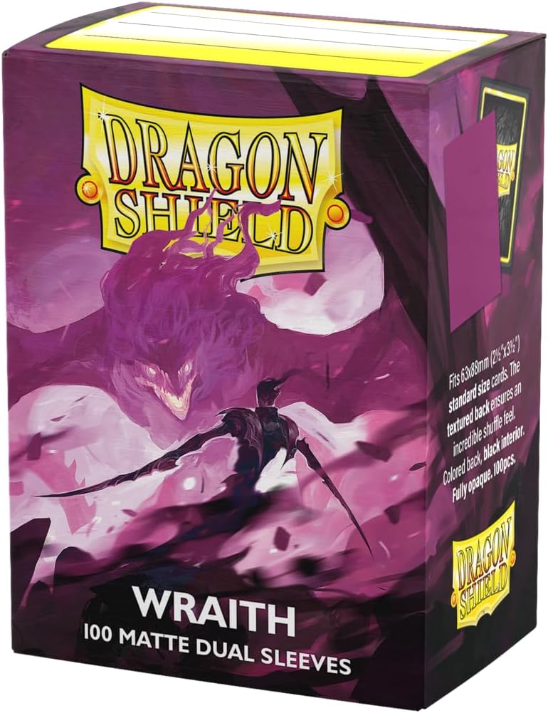 dragon shield أكمام بطاقات مزدوجة غير لامعة بحجم قياسي | 100 قطعة - أكمام TCG مميزة وسلسة وقوية - متوافقة مع بوكيمون، فليش آند بلود، ون بيس وماجيك ذا جاذرينغ | Wraith - Image 1